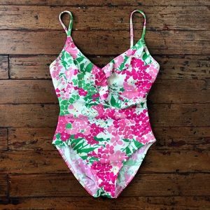 Ralph Lauren Floral Ruffle One Piece Swimsuit